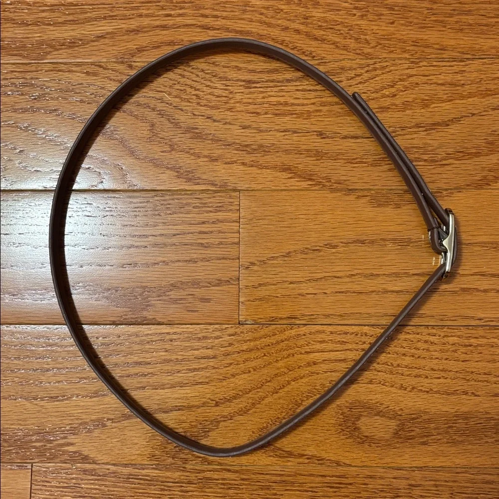 Ann Taylor Reversible Snake Print Belt Small Brown Waist Skinny Thin Tan Silver